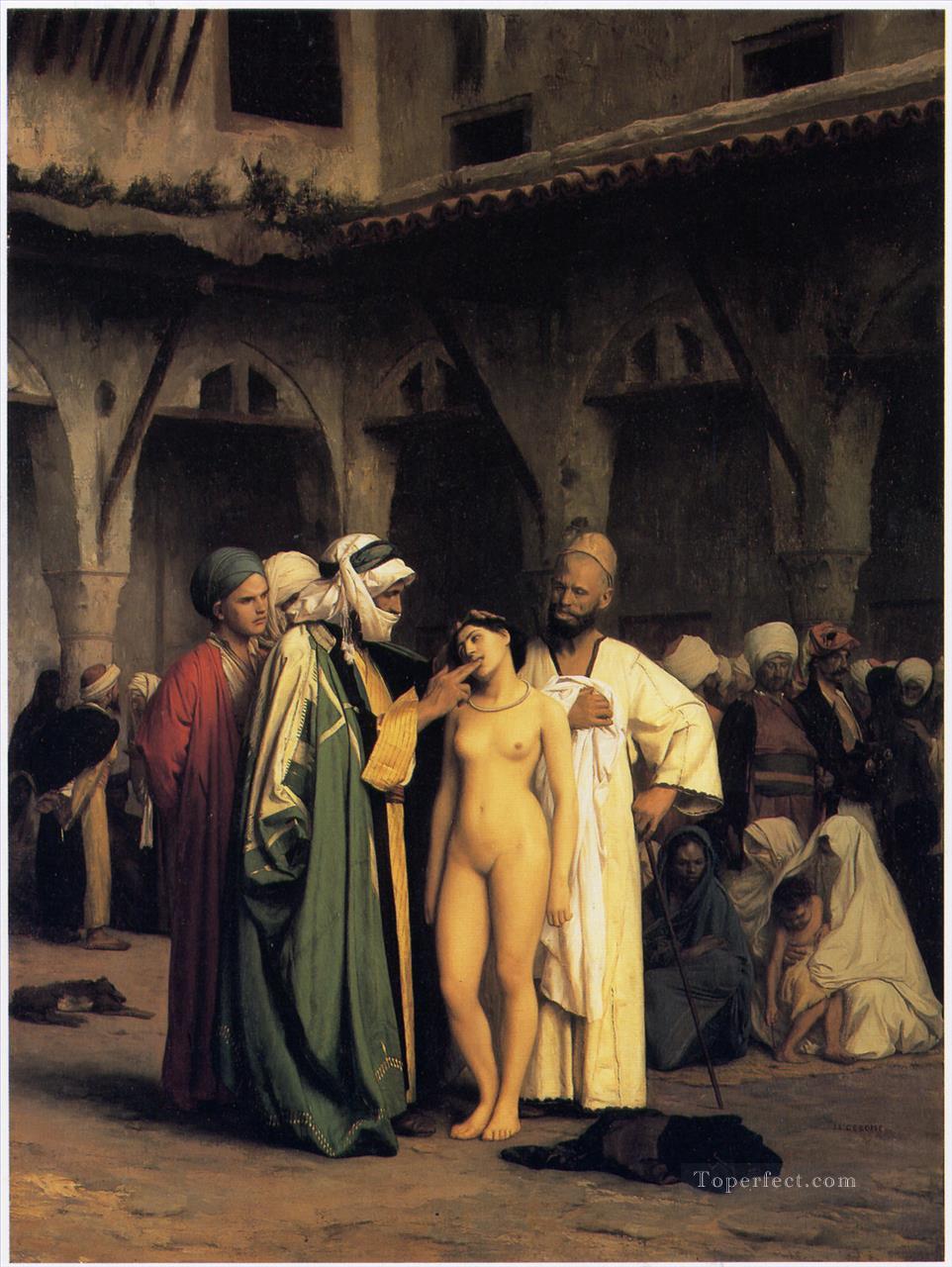 Slave Market Greek Arabian Orientalism Jean Leon Gerome Oil Paintings